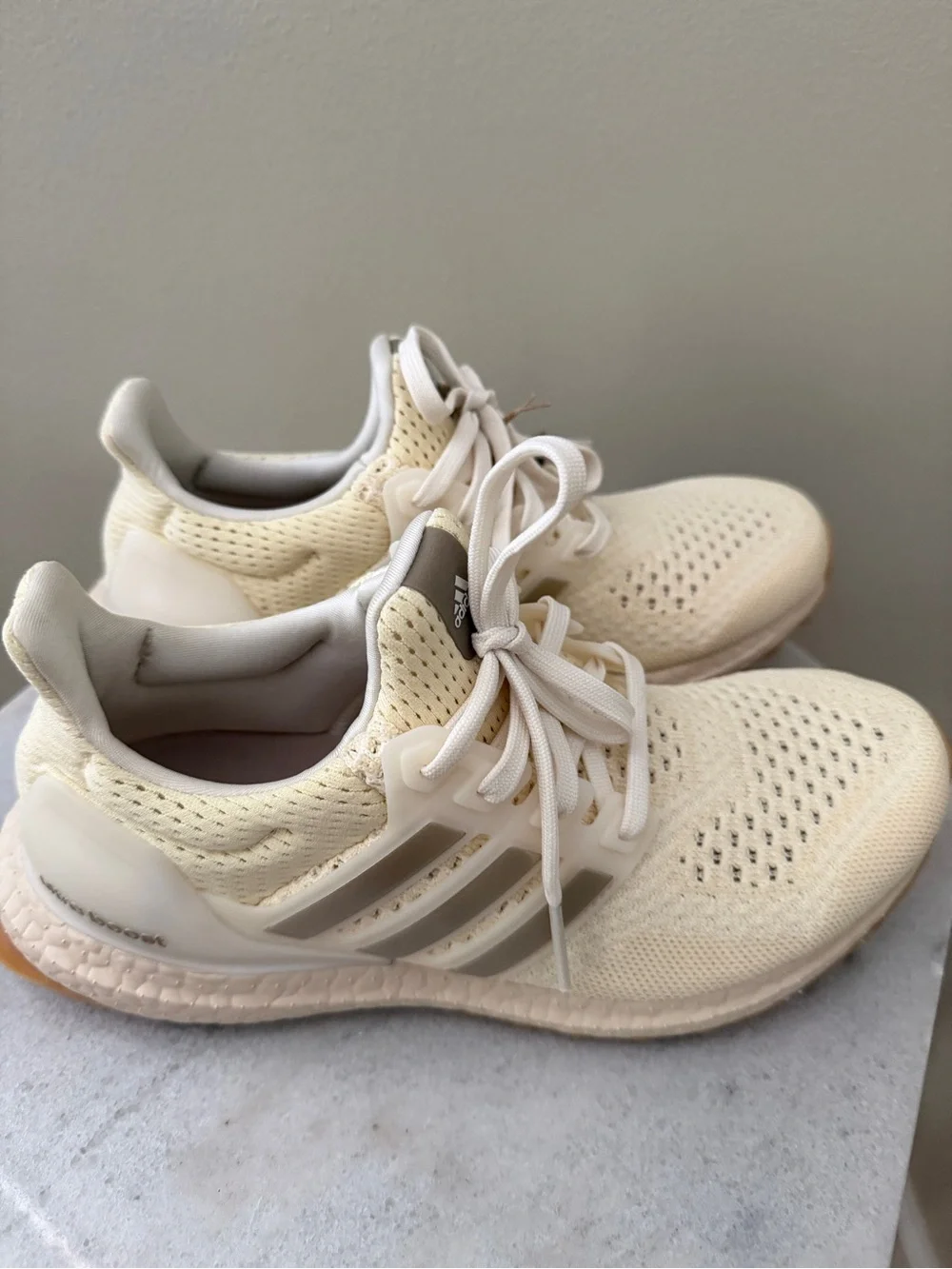 adidas Ultraboost 1.0 W Cream Knit Running Shoes